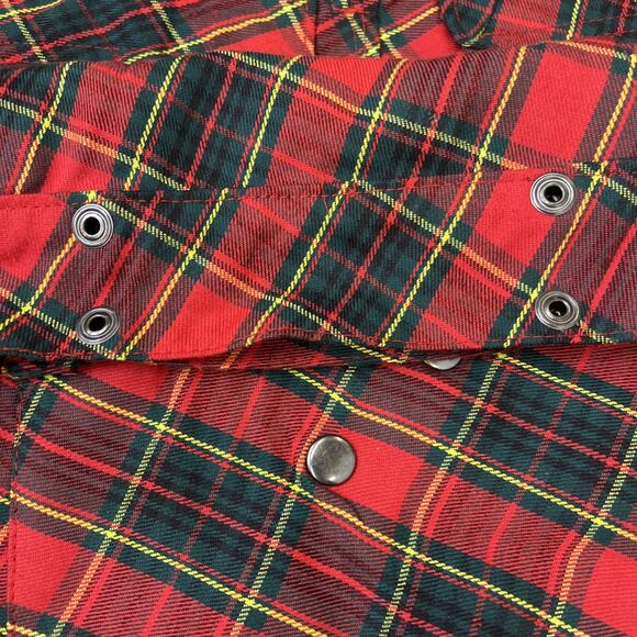 PRIDE Mens Scottish Tartan Utility Kilt Red Snap Plaid Pockets 44 Costume Heavy - Picture 6 of 9